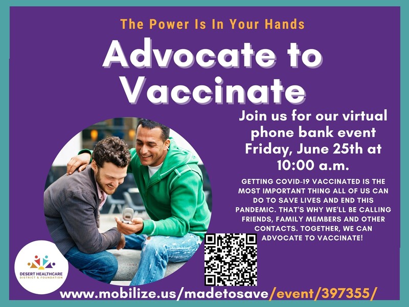 Volunteers are invited to virtual phone bank event June 25. Staff Photo Made to Save event flyer shows two smiling men look at a smartphone