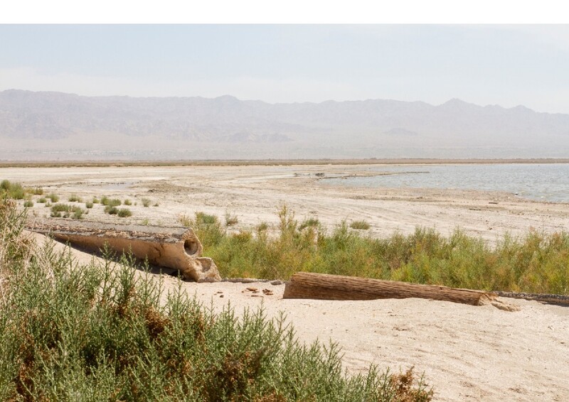 View of the Salton Sea in Eastern Coachella Valley. Stock Photo