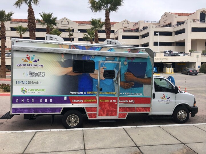 A new mobile medical clinic is parked at DRMC in Palm Springs. Desert Healthcare District and Foundation Staff Photo A new mobile medical clinic is parked at DRMC in Palm Springs. Desert Healthcare District and Foundation Staff Photo