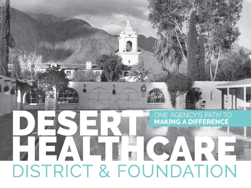 Cover to the Desert Healthcare District and Foundation's history book. Designed by Angie Agnostino